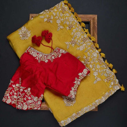 Best selling fancy & Desiner Saree With Desiner Full Stich Blouse