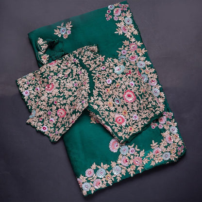 Best selling fancy & Desiner Saree With Desiner Full Stich Blouse