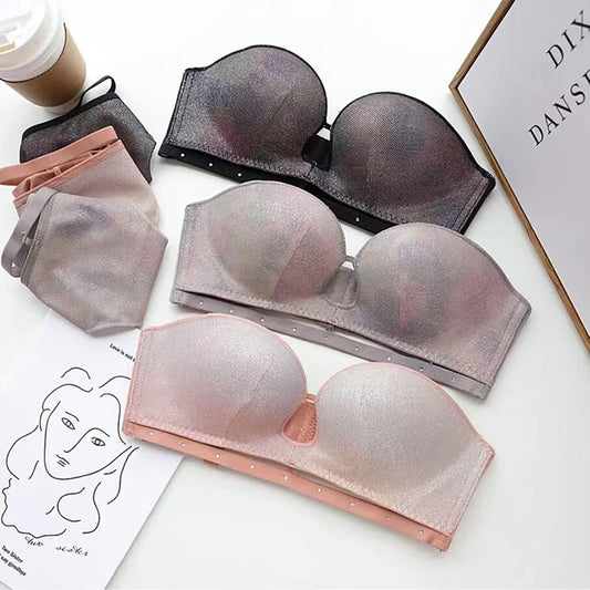 Premium Designer Bra & Panty Set with Matching Panty Bra & Panty Set Self Design Black Lingerie Set (Pack of 3)