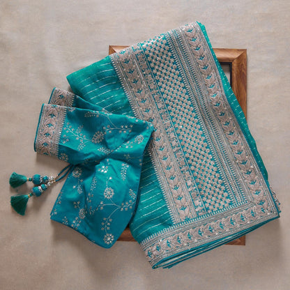 Best selling fancy & Desiner Saree With Desiner Full Stich Blouse