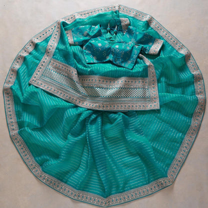 Best selling fancy & Desiner Saree With Desiner Full Stich Blouse
