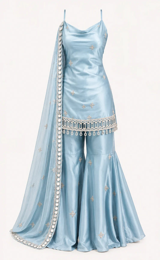 Women’s Premium Embroidered Sharara Set