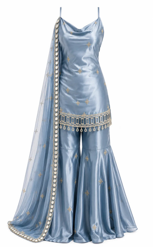 Women’s Premium Embroidered Sharara Set