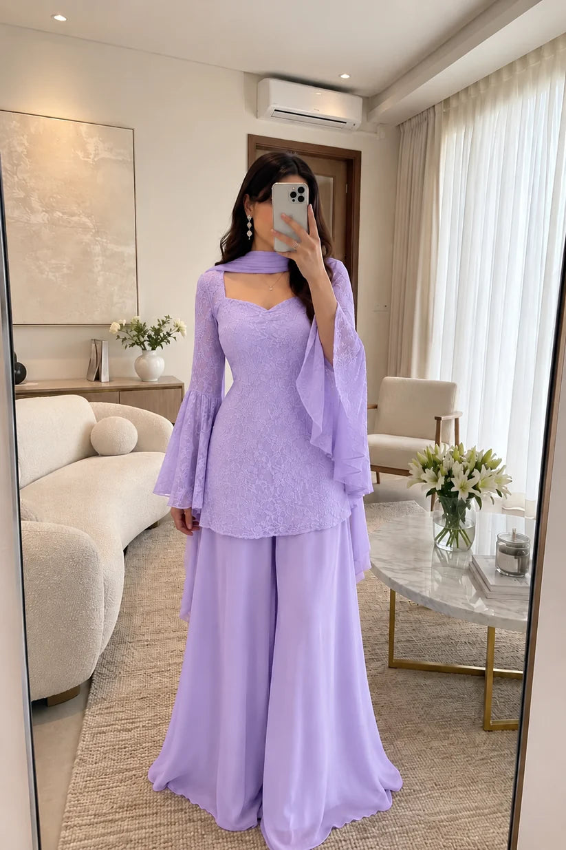 Women’s Elegant Peplum Kurta & Palazzo Co-Ord