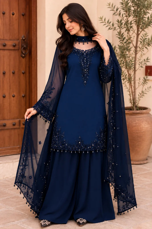 Women’s Elegant Long Kurta & Embroidered Dupatta Set